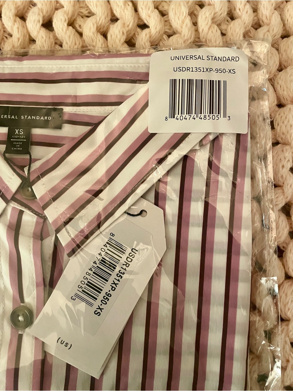 Universal Standard Odeon Poplin Shirtdress in Lilac Stripe. NWT. XS US=10-12 reg - Picture 7 of 7